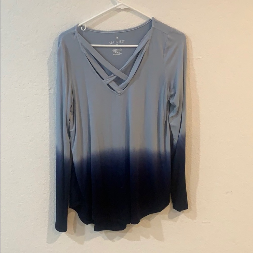blue ombré long sleeve
